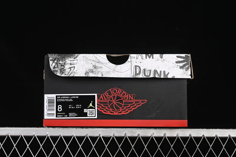 All categories Air Jordan Jordan series basketball shoes Air Jordan 1 Low G version pure original Air Jordan 1 Low "White Black Gym Red" AJ1 Joe 1 black toe 2.0 low-top cultural casual sneakers IB8971-106